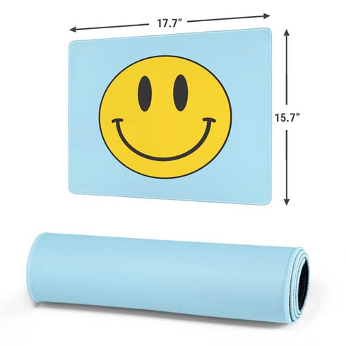 Blue Happy Face Gaming Mouse Pad